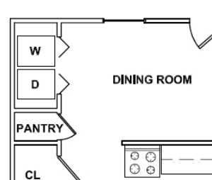 2 bed 1.5 bath 1100 sq. ft.